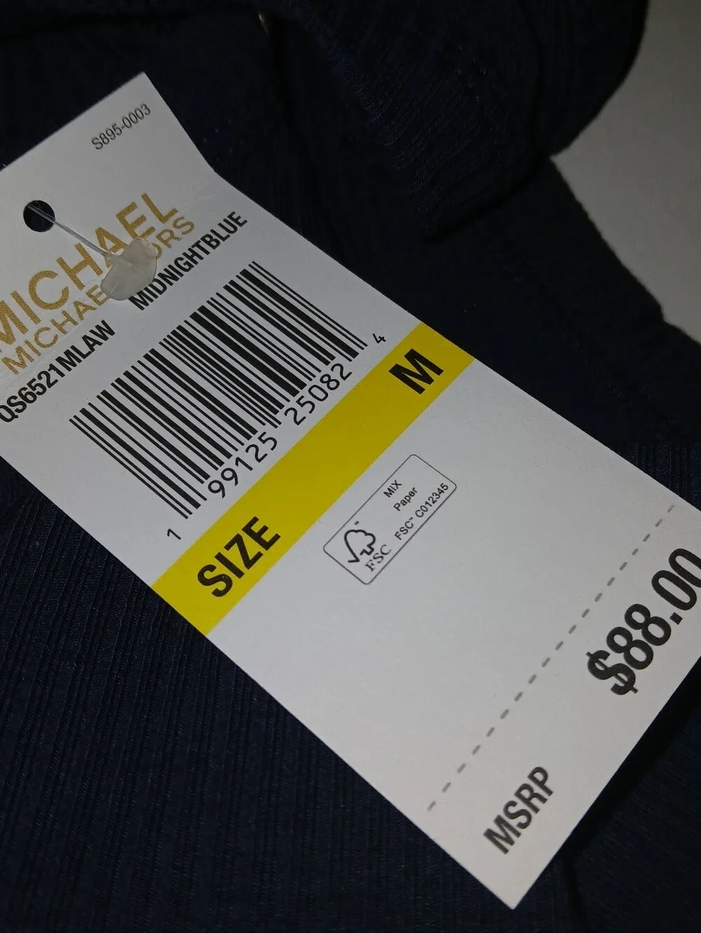 Michael Kors Ribbed Knit Tank with Gold Studs Spring/Summer 26 Midnight Blue